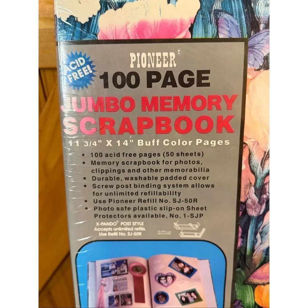Vintage 1998 Pioneer Jumbo Memory Scrapbook 100 Page Floral Photo Album NWT (639